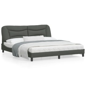 Bettgestell mit dunkelgrauem Kopfteil 180x200 cm von vidaXL, Betten und Lattenroste - Ref: Foro24-3207787, Preis: 261,03 €, R...