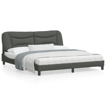 Estructura de cama con cabecero tela gris oscuro 180x200 cm de vidaXL, Camas y somieres - Ref: Foro24-3207787, Precio: 261,36...