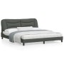 Bed frame with dark gray fabric headboard 180x200 cm by vidaXL, Beds and slatted bases - Ref: Foro24-3207787, Price: 261,03 €...