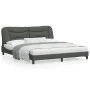 Estructura de cama con cabecero tela gris oscuro 180x200 cm de vidaXL, Camas y somieres - Ref: Foro24-3207787, Precio: 257,05...