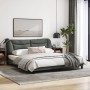Estructura de cama con cabecero tela gris oscuro 180x200 cm
