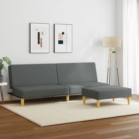 Zweiplätziges Schlafsofa mit dunkelgrauem Hocker. von vidaXL, Sofas - Ref: Foro24-3216225, Preis: 292,40 €, Rabatt: %