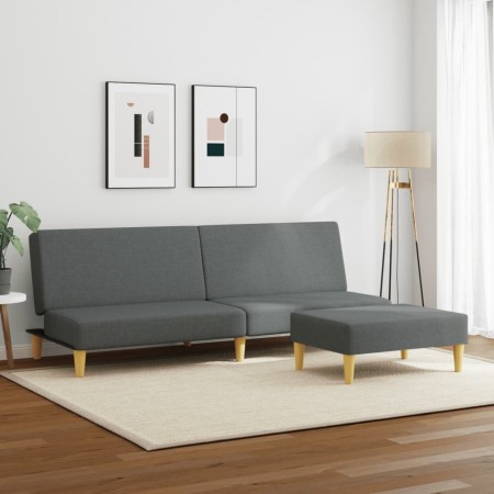 Zweiplätziges Schlafsofa mit dunkelgrauem Hocker. von vidaXL, Sofas - Ref: Foro24-3216225, Preis: 280,53 €, Rabatt: %