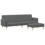 Sofá cama de 2 plazas con taburete tela gris oscuro de vidaXL, Sofás - Ref: Foro24-3216244, Precio: 325,42 €, Descuento: %