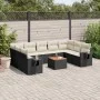 Set de sofás de jardín 10 pzas cojines ratán sintético negro by vidaXL, Garden sets - Ref: Foro24-3257036, Price: 584,93 €, D...