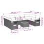 Gartensofa-Set, 10-teilig, mit schwarzen Kissen und synthetischem Rattan. von vidaXL, Gartensets - Ref: Foro24-3257036, Preis...
