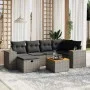 7-teiliges Gartensofa-Set mit grauen PE-Rattan-Kissen. von vidaXL, Gartensets - Ref: Foro24-3265176, Preis: 426,91 €, Rabatt: %