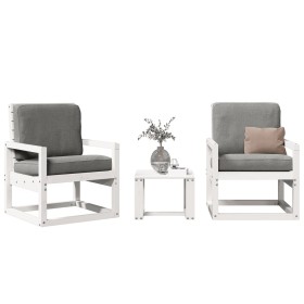 Juego de muebles de jardín 3 pzas madera maciza de pino blanco by vidaXL, Garden sets - Ref: Foro24-832553, Price: 139,14 €, ...