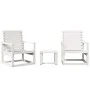 Juego de muebles de jardín 3 pzas madera maciza de pino blanco by vidaXL, Garden sets - Ref: Foro24-832553, Price: 137,82 €, ...