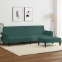 Sofá cama de 2 plazas con taburete terciopelo verde oscuro by vidaXL, Sofas - Ref: Foro24-3216238, Price: 322,67 €, Discount: %