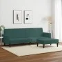 Sofá cama de 2 plazas con taburete terciopelo verde oscuro by vidaXL, Sofas - Ref: Foro24-3216238, Price: 322,67 €, Discount: %
