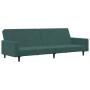 Sofá cama de 2 plazas con taburete terciopelo verde oscuro de vidaXL, Sofás - Ref: Foro24-3216238, Precio: 329,86 €, Descuent...