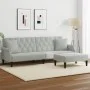 Sofá cama 2 plazas con almohadas taburete terciopelo gris claro by vidaXL, Sofas - Ref: Foro24-3216219, Price: 328,33 €, Disc...
