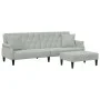 Sofá cama 2 plazas con almohadas taburete terciopelo gris claro by vidaXL, Sofas - Ref: Foro24-3216219, Price: 328,33 €, Disc...
