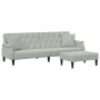 Zweiplätziges Schlafsofa mit Kissen und Hocker aus hellem grauem Samt. von vidaXL, Sofas - Ref: Foro24-3216219, Preis: 332,29...