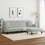 Zweiplätziges Schlafsofa mit Kissen und Hocker aus hellem grauem Samt. von vidaXL, Sofas - Ref: Foro24-3216219, Preis: 332,29...