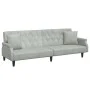 Sofá cama 2 plazas con almohadas taburete terciopelo gris claro by vidaXL, Sofas - Ref: Foro24-3216219, Price: 328,33 €, Disc...