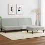 Sofá cama de 2 plazas con taburete terciopelo gris claro by vidaXL, Sofas - Ref: Foro24-3216231, Price: 286,29 €, Discount: %