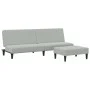 Sofá cama de 2 plazas con taburete terciopelo gris claro by vidaXL, Sofas - Ref: Foro24-3216231, Price: 282,68 €, Discount: %