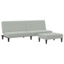 Sofá cama de 2 plazas con taburete terciopelo gris claro by vidaXL, Sofas - Ref: Foro24-3216231, Price: 286,29 €, Discount: %