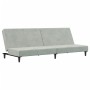 Sofá cama de 2 plazas con taburete terciopelo gris claro by vidaXL, Sofas - Ref: Foro24-3216231, Price: 286,29 €, Discount: %