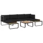 4-teiliges Ecksofa-Set mit WPC-Aluminiumkissen von vidaXL, Outdoor-Sofas - Ref: Foro24-48654, Preis: 457,23 €, Rabatt: %