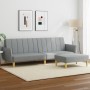 Sofá cama de 2 plazas con taburete tela gris claro by vidaXL, Sofas - Ref: Foro24-3216246, Price: 319,38 €, Discount: %