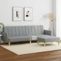Zweiplätziges Schlafsofa mit Hocker, hellgraues Stoffpolster. von vidaXL, Sofas - Ref: Foro24-3216246, Preis: 332,40 €, Rabat...