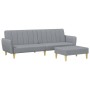 Sofá cama de 2 plazas con taburete tela gris claro by vidaXL, Sofas - Ref: Foro24-3216246, Price: 319,38 €, Discount: %