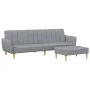 Zweiplätziges Schlafsofa mit Hocker, hellgraues Stoffpolster. von vidaXL, Sofas - Ref: Foro24-3216246, Preis: 332,40 €, Rabat...