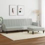Sofá cama de 2 plazas con taburete terciopelo gris claro by vidaXL, Sofas - Ref: Foro24-3216250, Price: 321,06 €, Discount: %