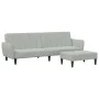 Sofá cama de 2 plazas con taburete terciopelo gris claro by vidaXL, Sofas - Ref: Foro24-3216250, Price: 314,67 €, Discount: %