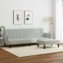 Sofá cama de 2 plazas con taburete terciopelo gris claro by vidaXL, Sofas - Ref: Foro24-3216250, Price: 314,67 €, Discount: %