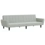Sofá cama de 2 plazas con taburete terciopelo gris claro by vidaXL, Sofas - Ref: Foro24-3216250, Price: 314,67 €, Discount: %