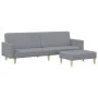 Sofá cama de 2 plazas con taburete tela gris claro de vidaXL, Sofás - Ref: Foro24-3216227, Precio: 328,01 €, Descuento: %
