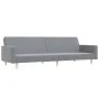 Sofá cama de 2 plazas con taburete tela gris claro de vidaXL, Sofás - Ref: Foro24-3216227, Precio: 328,01 €, Descuento: %