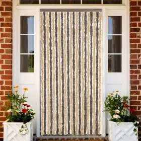 Dunkelbraune und beige Chenille-Fliegengittervorhang 56x200 cm. von vidaXL, Moskitonetze für Fenster - Ref: Foro24-377354, Pr...