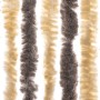Cortina antimoscas chenilla marrón oscuro y beige 56x200 cm