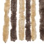 Cortina antimoscas chenilla marrón oscuro y beige 56x200 cm