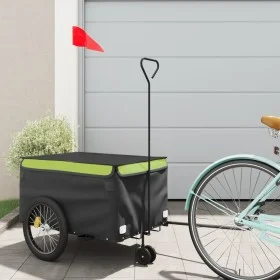 Remolque para bicicleta hierro negro y verde 30 kg de vidaXL, Remolques para bicicletas - Ref: Foro24-94102, Precio: 96,87 €,...