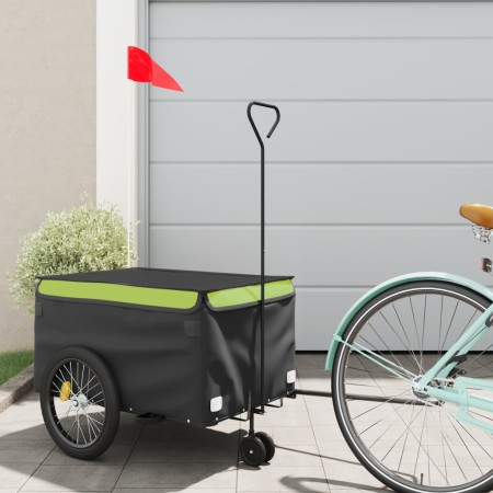 Remolque para bicicleta hierro negro y verde 30 kg de vidaXL, Remolques para bicicletas - Ref: Foro24-94102, Precio: 85,80 €,...