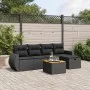 Set de sofás de jardín 6 piezas y cojines ratán sintético negro by vidaXL, Garden sets - Ref: Foro24-3265052, Price: 377,47 €...