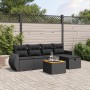 Set de sofás de jardín 6 piezas y cojines ratán sintético negro by vidaXL, Garden sets - Ref: Foro24-3265052, Price: 362,88 €...