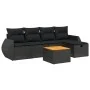 Set de sofás de jardín 6 piezas y cojines ratán sintético negro by vidaXL, Garden sets - Ref: Foro24-3265052, Price: 377,47 €...