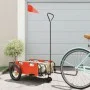 Fahrradanhänger aus Eisen und orangefarbenem Oxford-Stoff von vidaXL, Fahrradanhänger - Ref: Foro24-94180, Preis: 77,86 €, Ra...