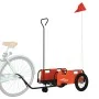 Fahrradanhänger aus Eisen und orangefarbenem Oxford-Stoff von vidaXL, Fahrradanhänger - Ref: Foro24-94180, Preis: 77,86 €, Ra...