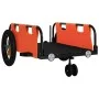 Fahrradanhänger aus Eisen und orangefarbenem Oxford-Stoff von vidaXL, Fahrradanhänger - Ref: Foro24-94180, Preis: 77,86 €, Ra...