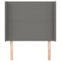 Cabecero con orejas de tela gris oscuro 93x16x118/128 cm