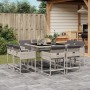 Set comedor de jardín 9 pzas cojines ratán sintético gris claro by vidaXL, Garden sets - Ref: Foro24-3211379, Price: 437,66 €...