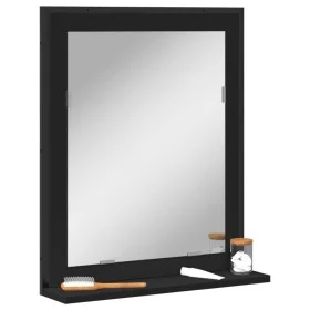 Badezimmerspiegel mit Regal aus schwarzem Ingenieurholz 50x12x60 cm. von vidaXL, Badezimmerwaschtische - Ref: Foro24-842416, ...